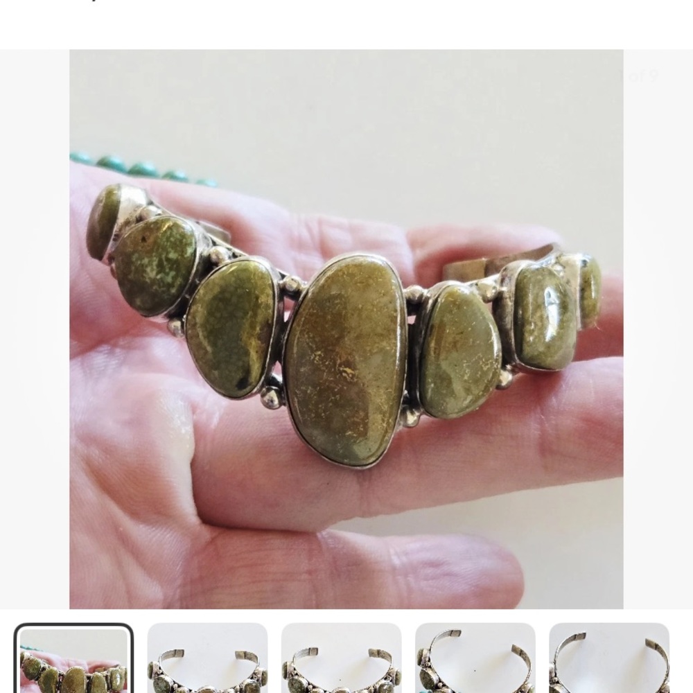 Native American Wilson Padilla Turquoise Sterling Silver Bracelet. 7 inch. - Picture 2 of 4